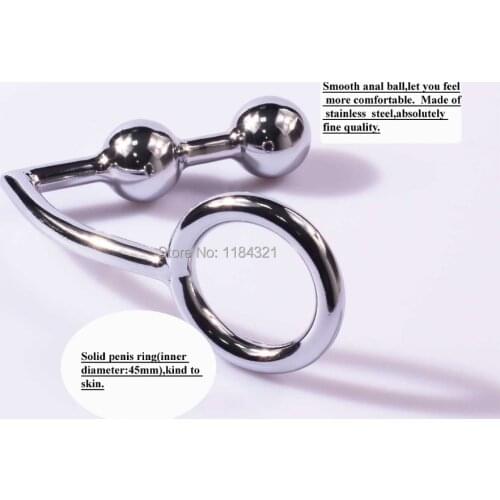 5% off alloy anal plug with a big penis ring metal sex toy for men male dog tools /mens backwoods men hook/ male sex