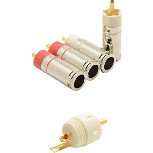 8pcs XSSH audio YIVO Hi-end High Quality Hifi DIY 9mm Silver plated Brass copper plating gold RCA Plug Auido Connector Jack