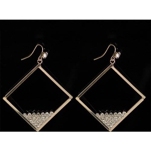 Noble Vintage square Earring 2016 gold color Bohemian Hollow Dangle Drop Earrings Charm Jewelry For Women Wholesale #E280