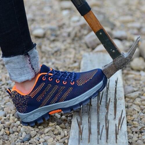 Spring Summer Men Work Safety Shoes Steel Toe Breathable Mens Casual Boots Puncture Proof Labor Insurance Shoes Combat Shoes