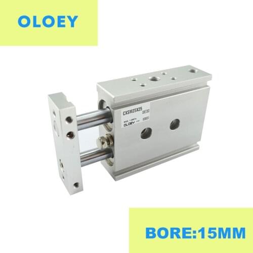 CXSM15-10 Bore:15mm Dual Rod Cylinder Basic Type or with Stable Lub-retainer Type Stroke:-10 -15 -20 -25 -30 -35 -40 -45 -50mm