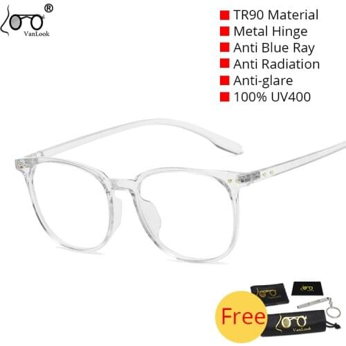Women Blue Light Blocking Computer Glasses Game Screen Protection Transparent Spectacle Frame For Men TR90 Round Optical Eyewear