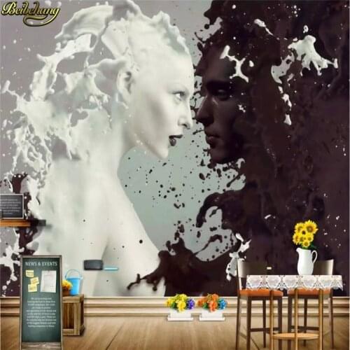 Beibehang Custom Milk chocolate character Lover Photo Wallpapers For Wall 3 d Living Room Bedroom tea Shop Bar Cafe Walls Murals