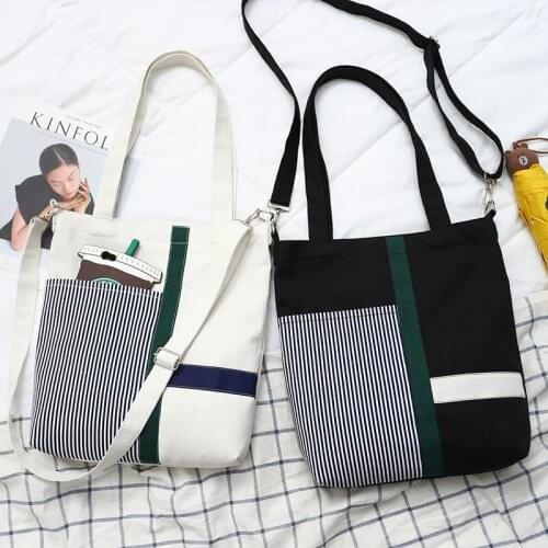 Canvas Bag Female Student Literature and Art Korean Version of The Messenger Bags Shoulder Harajuku Style Simple Bag QXF785