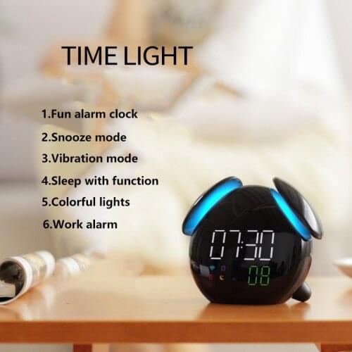Intelligent Colorful Alarm Clock Electronic Creative Mini Digita Clock Led Table Watch Small Desk Clock Luminous Silent