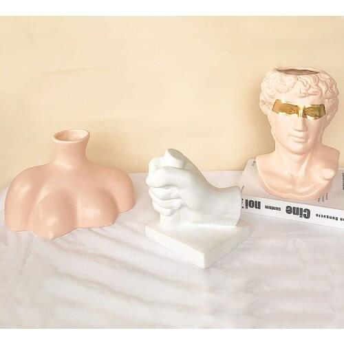 Nordic Creative Ceramic Body Shape Art Vase Decoration Dried Flower Flower Arrangement Vase Home Decorat Ornaments