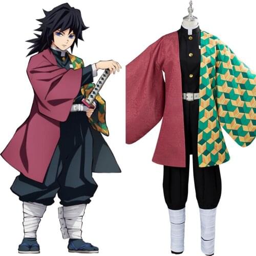 Demon Slayer Kimetsu no Yaiba Tomioka Giyuu Cosplay Costume Kimino Halloween Carnival Costumes