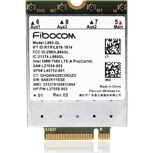 L860-GL FDD-LTE TDD-LTE Cat16 4G Module 4G Card SPS#L27188-001 4G Card For HP laptop
