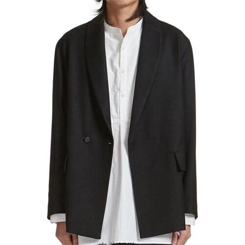 Hot 2021 Spring Mens New Fashion Personalized Large size customization Loose Lapel Simple Coat