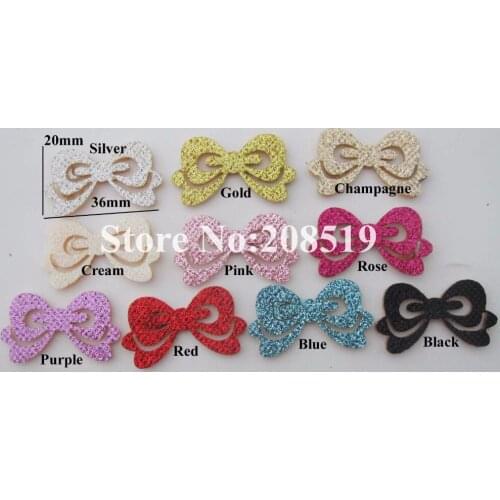 PANVVV shiny glitter appliques Hollow Bowtie shape 100pcs DIY scrapbooking craft accessories