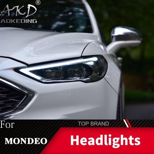 Head Lamp For Ford Mondeo Fusion 2017-2020 Headlights Fog Lights Daytime Running Lights DRL H7 LED Bi Xenon Bulb Car Accessories