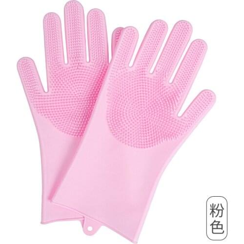 Pet Grooming Cleaning Gloves Dog Cat Bathing Shampoo Glove Scrubber Magic Dishwashing Cleanner Sponge Silicon Hair Removal Glove