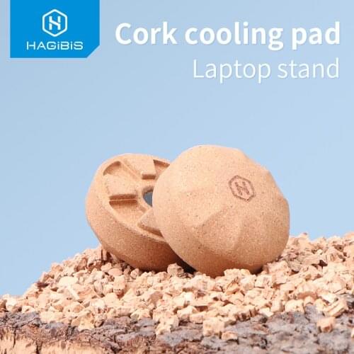 Hagibis Cork Laptop Stand Magnetic Mini Portable Cooling Pad Natural Heat Dissipation holder Skidproof mat for MacBook Laptop