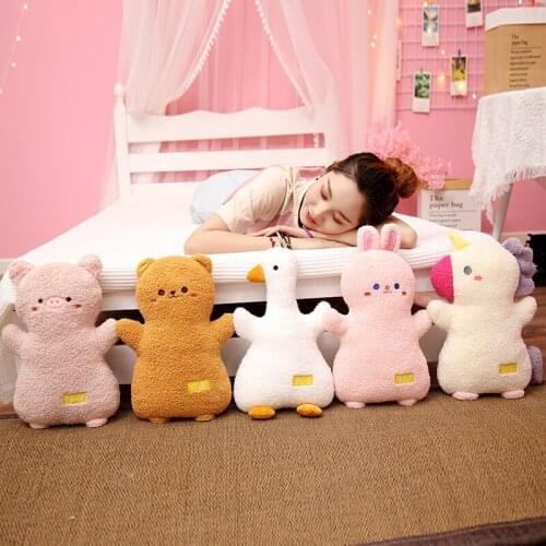 1pc 40CM Plush Animals Pillow Stuffed Cartoon Teddy Bear Pig Rabbit Goose Unicorn Toys Doll Sofa Chair Nap Cushion Baby Gift