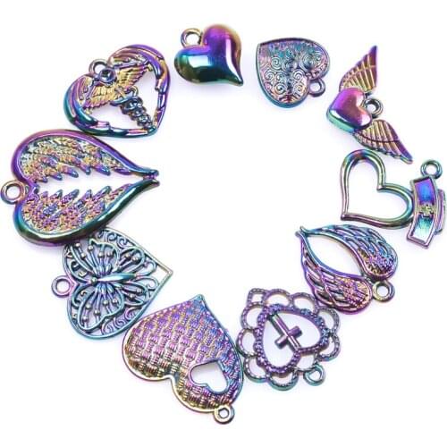 Heart Pendant Charm Butterfly Wings Charms For Jewelry Making Supplies Cross WHO Pendants Handmade Materials Fashion Accessories