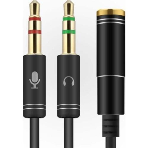 3.5mm Jack Microphone Headphone Splitter Audio Cable AUX Extension 2 Male To 1 Female Cables For Computer Notebook MP3 30CM