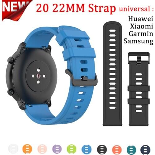 20 22mm silicone band for Samsung Galaxy Watch 46mm/Gear S3 Frontier/Huawei Watch GT GT2 46mm/Huami Amazfit GTR47mm correa strap