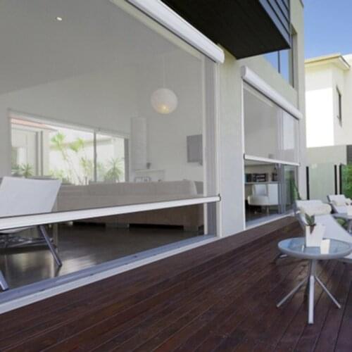 Manual curtain blinds outside curtain balcony border track custom shade sunshade waterproof blackout roller blind