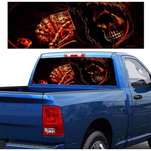 Skull Pattern for Truck Jeep Suv Pickup 3D Rear Windshield Decal Sticker Decor Rear Window Glass Poster 168 x 74CM
