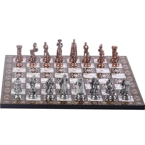 The Queens Gambit Historical British Royal Chess Set MDF Antique and Walnut Pattern high quality Chessboard Metal Chess Pieces