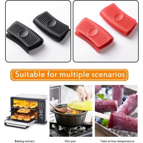 2pc Silicone Insulation Non Slip Panhandle Pot Mitts Cover Pot Pan Handle Heat Insulation Cover Saucepan Holder Kitchen Utensils