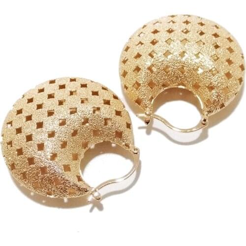 SRCOI Bohemian Gold Silver Color Stereoscopic Hollow Star Round Earring Fashion Romantic Simple Matte Circle Bag Hoop Earrings