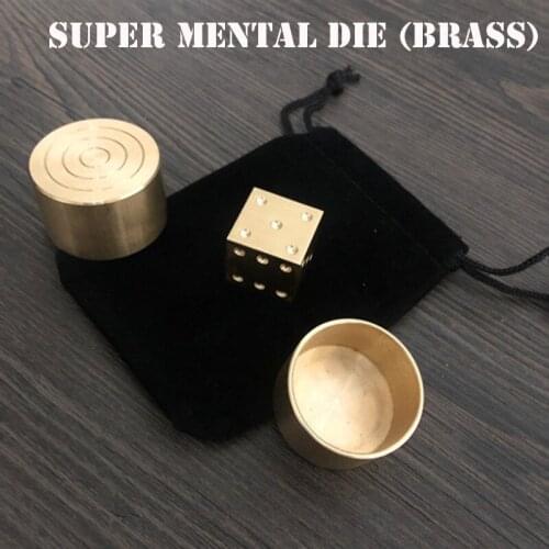 Super Mental Die (Brass) Magic Tricks Close Up Magia Metalism Gimmick Props Dice Points Prediction Magie Professional Magicians