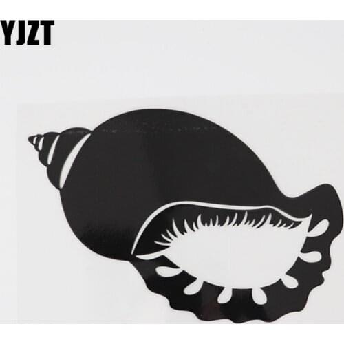 YJZT 14.8CM×10.2CM Amusing Personality Ocean Decal Conch Vinyl Car Stickers 13D-1024