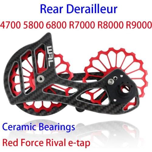 Road Bike Rear Derailleur Carbon Fiber Ceramic Bearing 17T Pulley Guide Wheel 4700 5800 6800 R7000 R8000 R9100 R9000 105