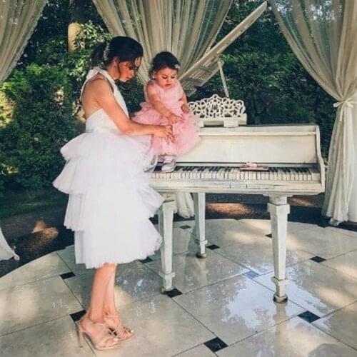 Elegant White Tiered Tulle Skirts Zipper Waistline Women Chic Ruffle Ankle Length Tutu Formal Party Skirt Custom Any Color Free