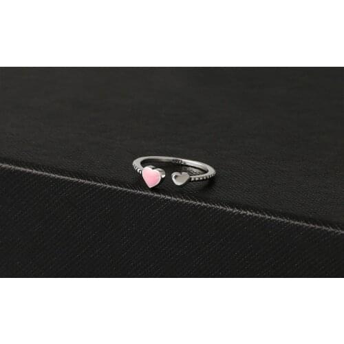 2021 Sale Fashion Jewelry Original 925 Sliver Double love opening ring female Crystal From Swarovskis Simple wild Fit Women