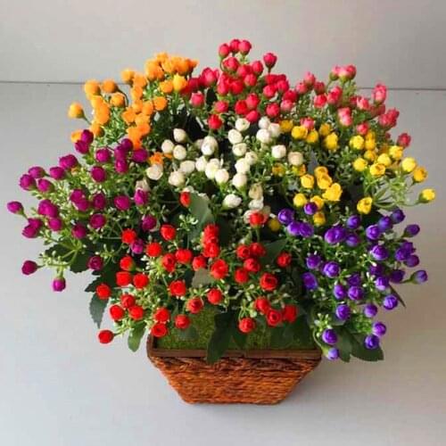 1 Bouquet 25cm Simulation Flowers Silk Rose Decorative Flowers Home Decorations For Wedding Indoor Artificial Plant Decor