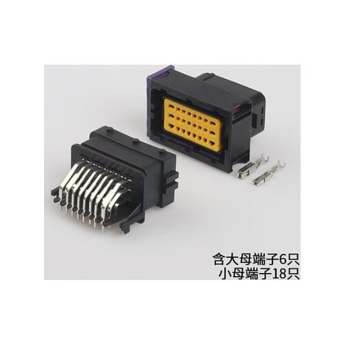 1pcs Car 24 pin seal connector oil change gas computer board ECU black