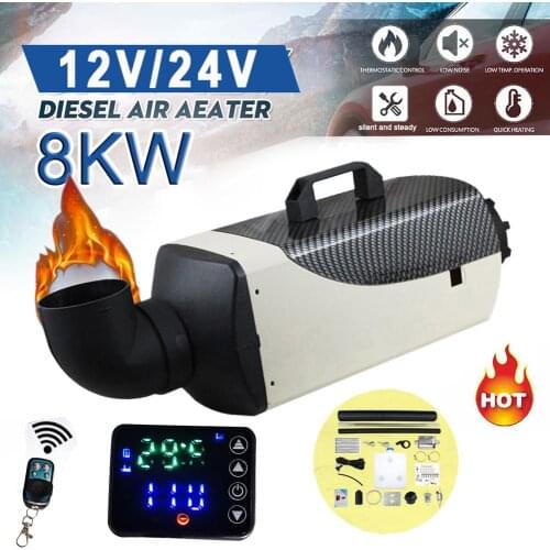 12V/24V 8000W Car Parking Fuel Air Heater Car Truck Diesel Heater Air Heater Winter Driving Air-conditioning Heating System Set