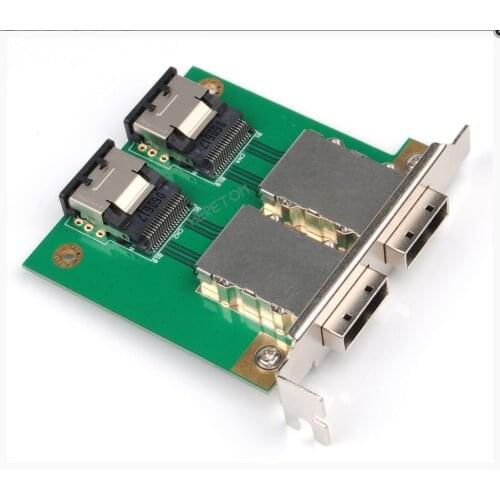 2Ports External HD SAS 26P SFF-8088 To 36Pin Mini SAS Internal SFF-8087 PCBA PCI SAS Card Adapter