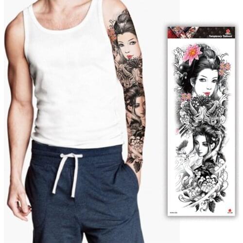 20 Design Waterproof Temporary Tattoo Sticker Full Arm Sleeve Tatoo Fake Tattoos Sleeve Flash Tattoos For Men Women 48*17cm