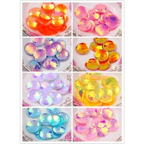 200pcs/lot Large Round Sequins 20mm PVC Sequin Cup Round With 2 Side Holes Sequins Decoration 10 Colors Available