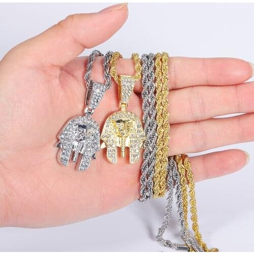 2021 Owl Pendant Necklace Women Men Silver Color/Gold Color Ethiopian Jewelry Wholesale African Map Hiphop Item Pyramid Sphinx