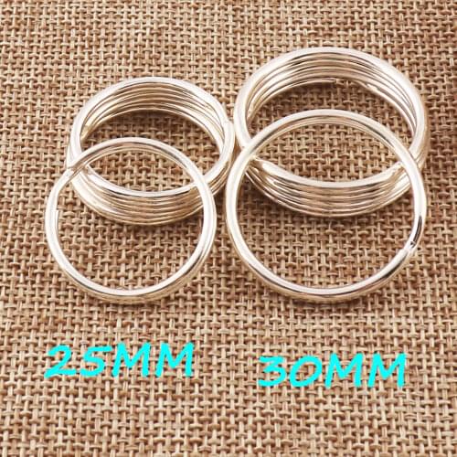 25mm/30mm metal Split Key Rings,20 Pcs Silver Plated Split Jump Rings,Round Split Ring Key Fob Ring Charm Finding,Key Chain Bulk