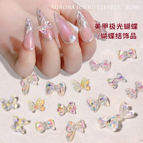 500pcs Nail Charms-Unique Butterfly shape-gems/rhinestones/glass stones-Crystal Bowed DIY nail supplier *36