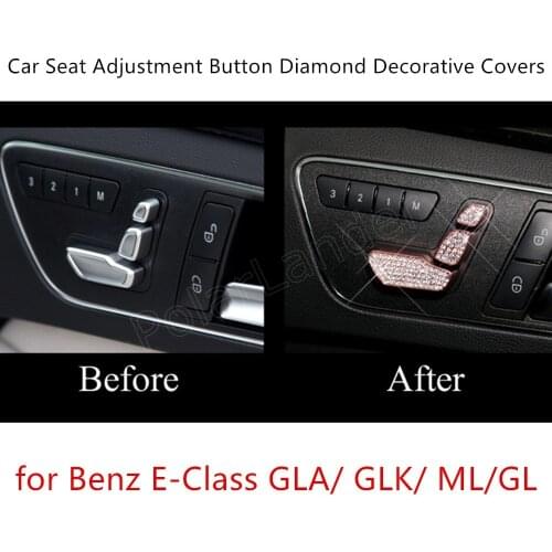 6 pieces S/eat Adjustment Decoration Internal Diamond cover for M-ercedes for B-enz E-Class GLA/GLK/ML/GL 3 colors to choose