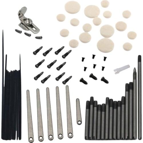 Tooyful 9 Sets Clarinet Repair Spindle+Screw+Spring Leaf+Spring Needle+Tone Cushions