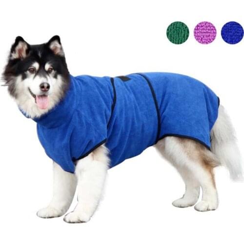 Absorbent Pet Bathrobe Solid Shower Clothes for Cats Dogs Dry Hair Body Bath Towel Hotsale Cleaning Supplies for All Breeds