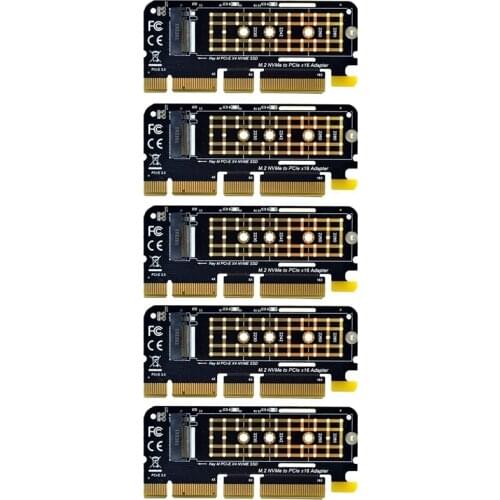 5PCS M.2 NVME Adapter M.2 M2 NVME PCIE to M2 Adapter PCI Express X16 X8 X4 Raiser SSD M.2 PCI-E Expansion Card