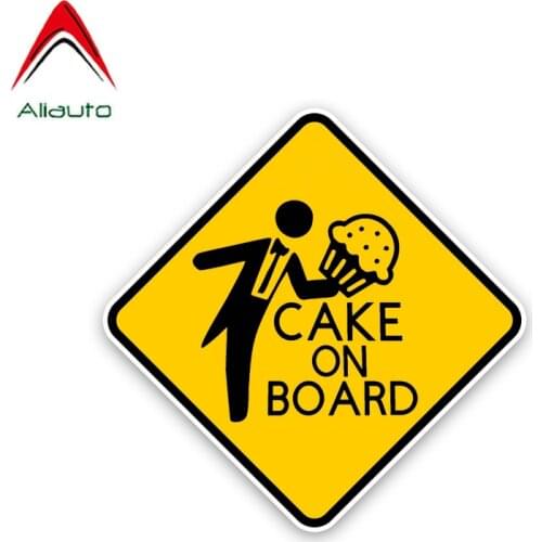 Aliauto Funny Car Sticker Cake on Board Cover Scratch Warning Anti-UV Automobiles & Motorcycles Accessories PVC Decal,14cm*14cm
