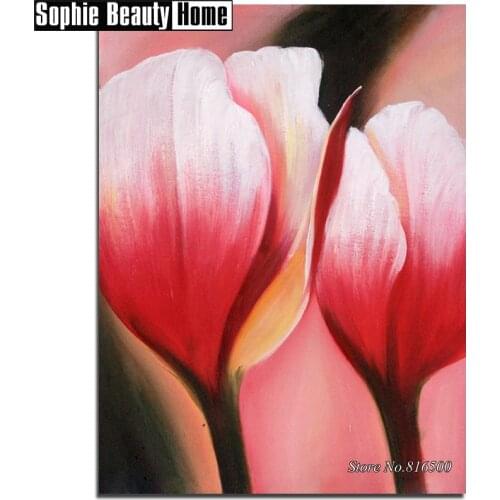 5D Diy Diamond Painting Flower Pink Tulip Diamond Embroidery Pattern Rhinestones Full Diamond Mosaic Home Decor Gift 187048
