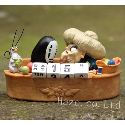 Anime Spirited Away No-face & Yubaba Ornament Eternity Calendar Statue Figure
