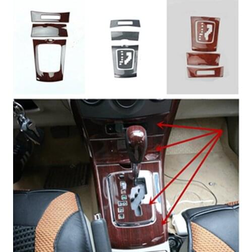 Car stickers ABS carbon fiber wooden grain gear panel Central control panel decoration cover for 2007-2012 Toyota Corolla MK10