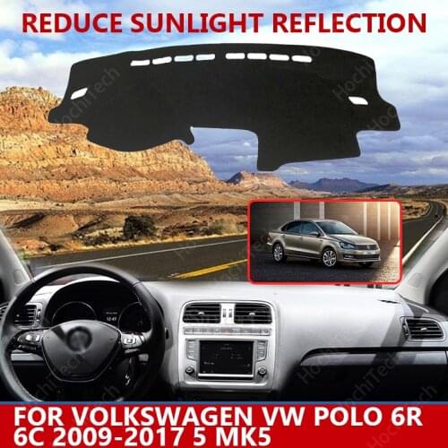 Car styling Suede Leather Dashmat Dashboard custom Cover Pad Dash Mat Carpet for Volkswagen VW POLO 6R 6C 2009-2017 5 MK5