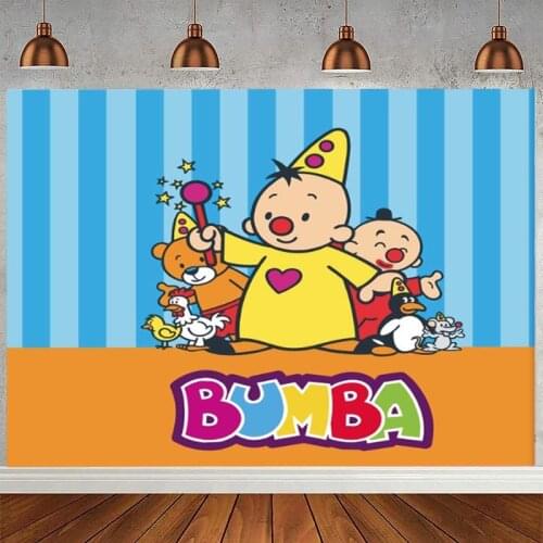 Bumba Backdrop Clown Circus Stage Boys Happy Birthday Party Photo Background Baby Shower Photocall Prop Decoration Banner